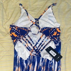 Miss paisley navy combo maxi dress